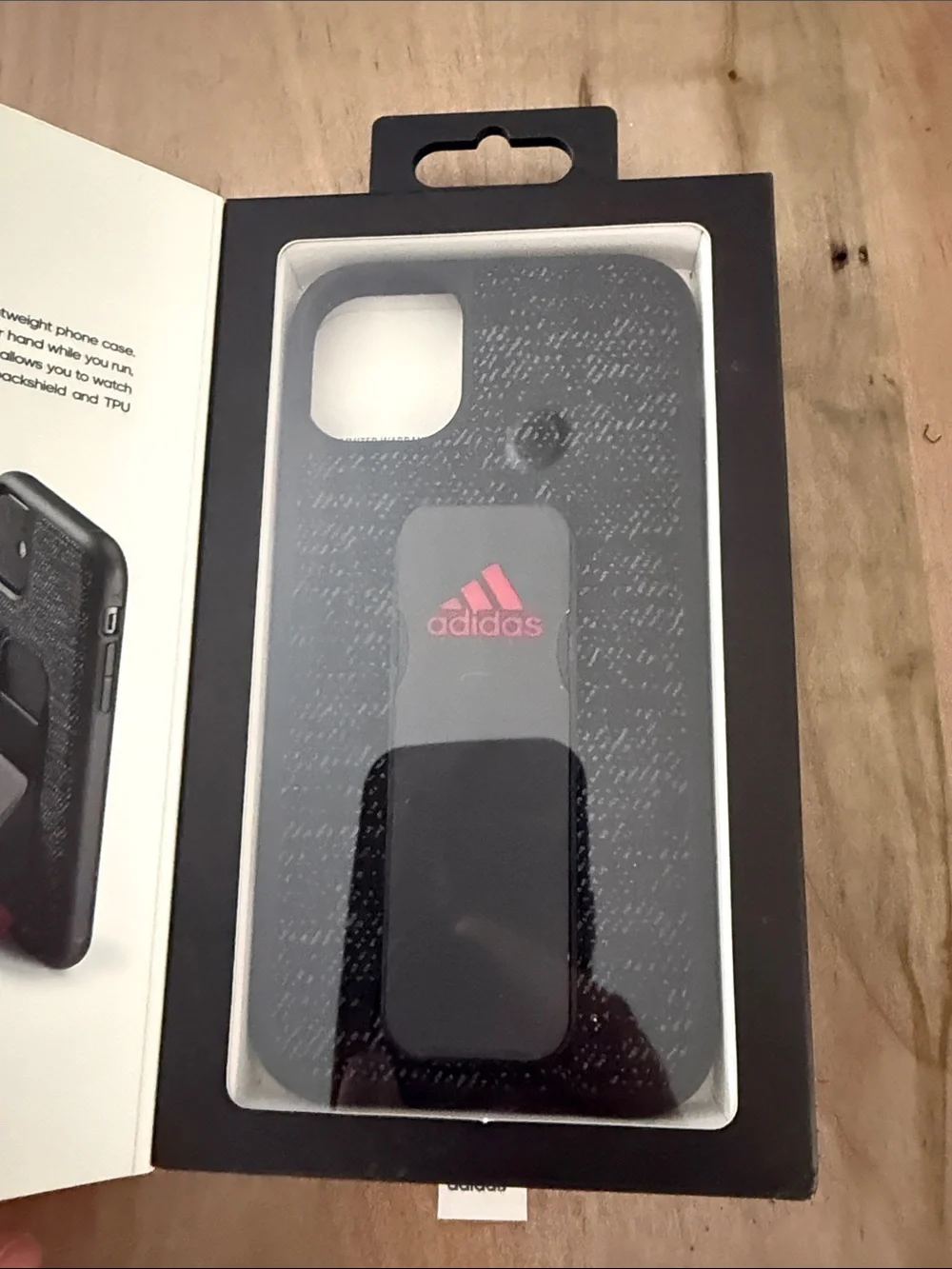 adidas Black Grip Case with Red Logo and Kickstand